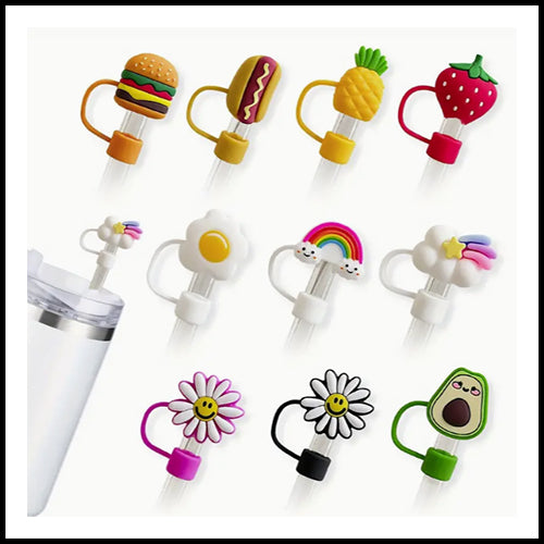 Silicone Straw Cap Accessory - Hamburger