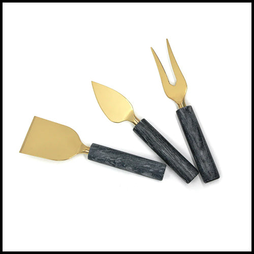 NL 3pc Marble Cheese Knife Set