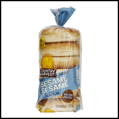 Country Harvest Bagels Sesame 6pk