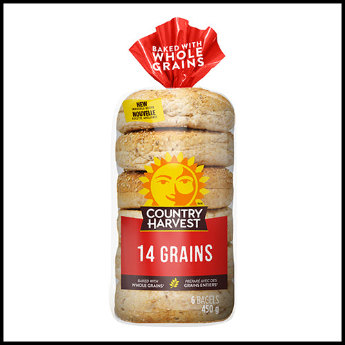 Country Harvest Bagels 14 Grain 6pk