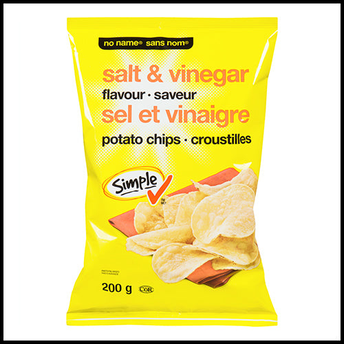 No Name Salt & Vinegar Potato Chips 200g