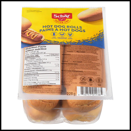 Schar Gluten Free Hotdog Rolls White 228g