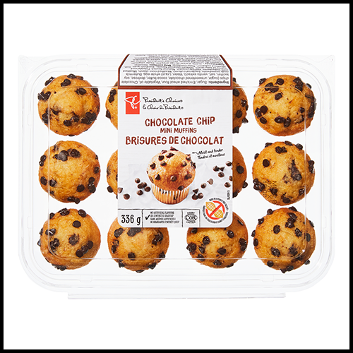 Presidents Choice Mini Muffins Chocolate Chip 12pk