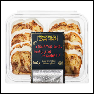 Farmers Market Loaf Cake Sliced Cinnamon Swirl Iced 8pk