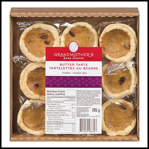 Grandmother's Bake Shoppe Butter Tarts Raisin 9pk