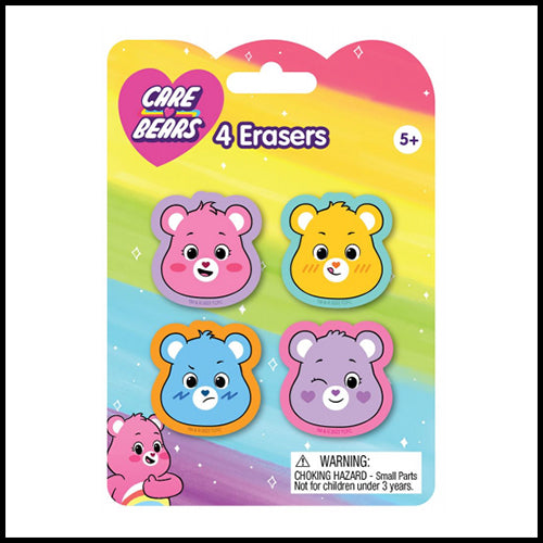 4pk Erasers - Care Bears