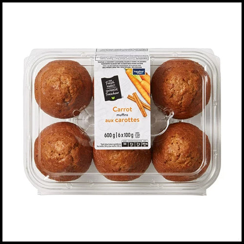 Farmers Market Muffins Carrot 6pk