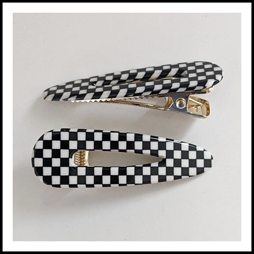 Black Checkered Clips