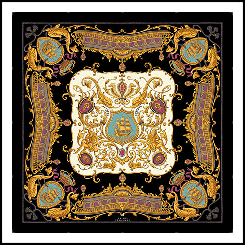 Carlos Ferdinand Galleon Black 90cm Scarf