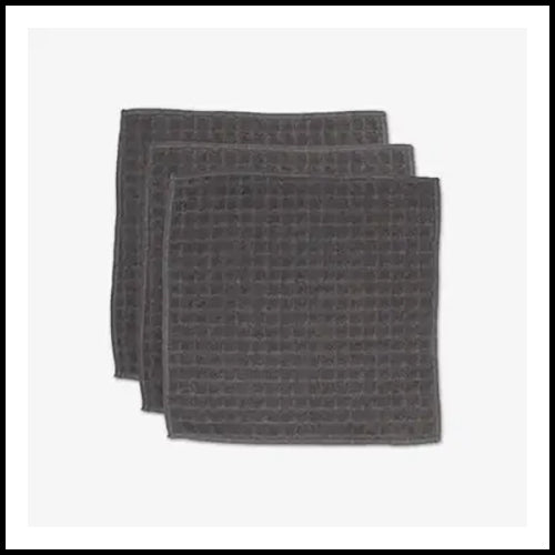 Geometry Charcoal Waffle Washcloth Set of 3