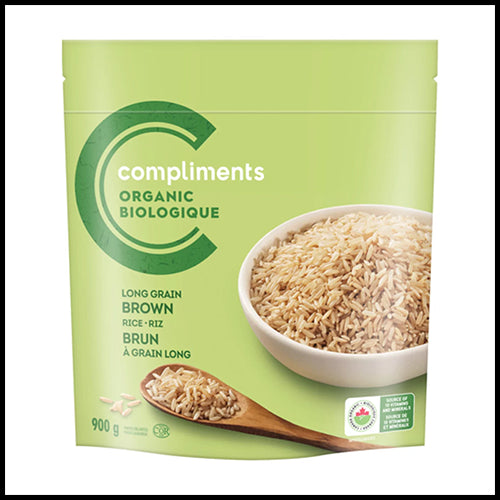 Compliments Organic Brown Rice Long Grain 900g