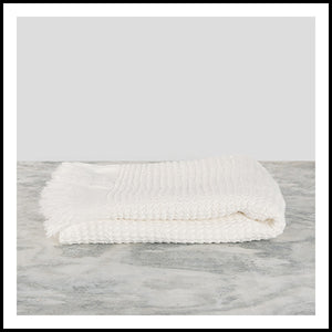 Wave Hand Towel  White