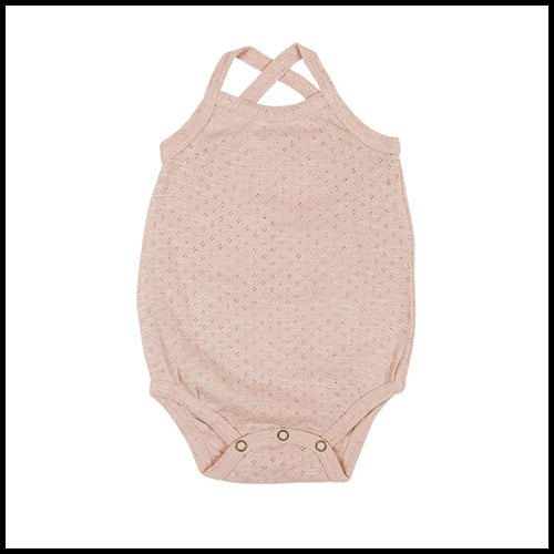 Pointelle Crossback Bodysuit - Mermaid - 0-3mths