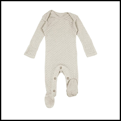 Pointelle Footie - Seashell - 3-6mths