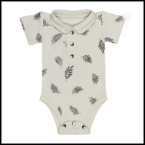 Polo Bodysuit - Stone Fern - 9-12mths