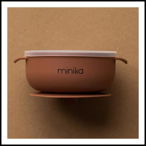 MINIKA Silicone Bowl with Lid  - Cacao