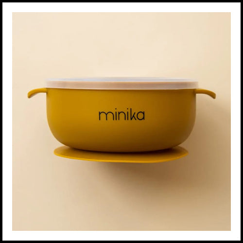 Silicone Bowl with Lid  - Ocre