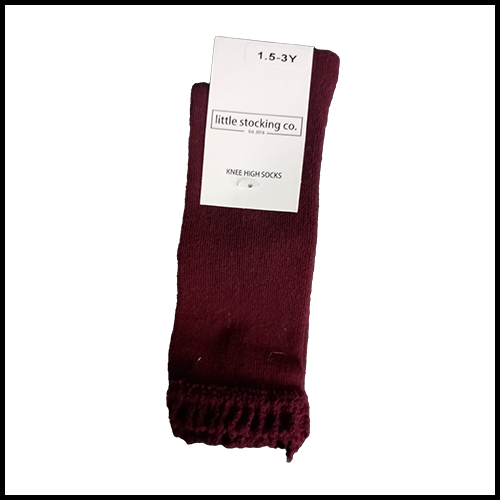 Lace Top Socks - Wine - 1.5-3Y