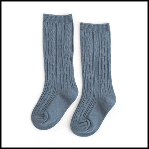 Little Stocking Co Knee High Knit Socks - Denim