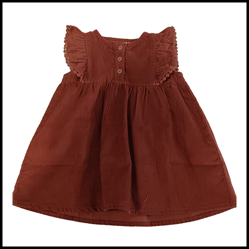 City Mouse Corduroy Pinafore - Burnt Orange