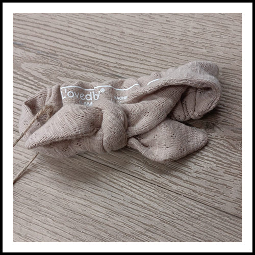 Pointelle Tie Headband - Seashell - 0-6mths