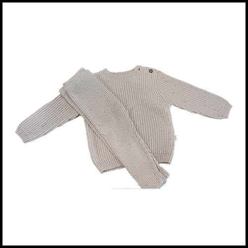 Petit Lem Chunky Cream Sweater Set - 9-12 mths