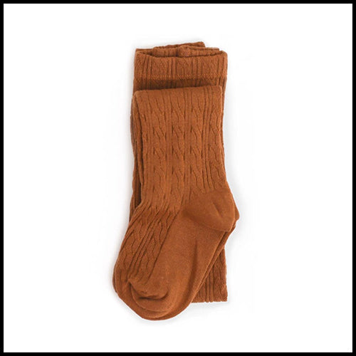 Little Stocking Sugar Almond Cable Knit Tights - 1-2Y