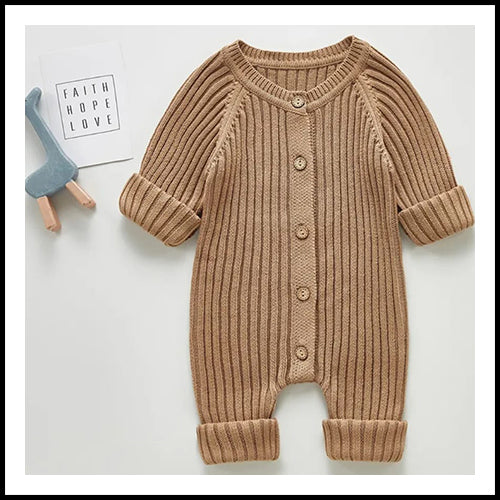 1pc Baby Ribbed Knit Set - Beige - 6mths