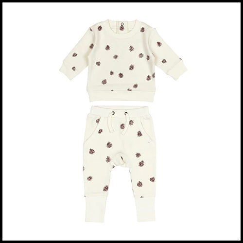 Love'dbaby Pinecone Jogger Set - Buttercream - 3T