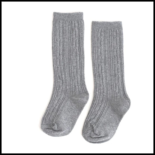 Little Stocking Co Knee High Knit Socks - Gray