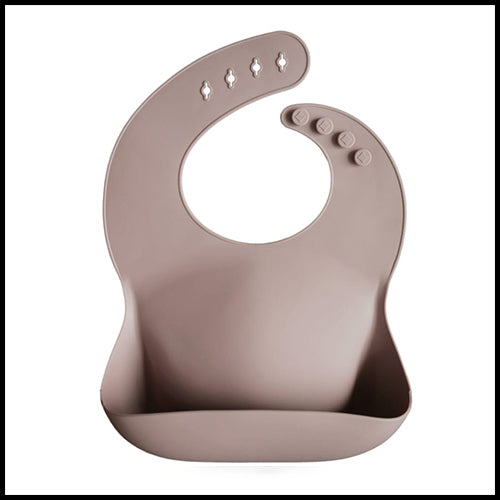 Mushie Silicone Bib - Warm Taupe