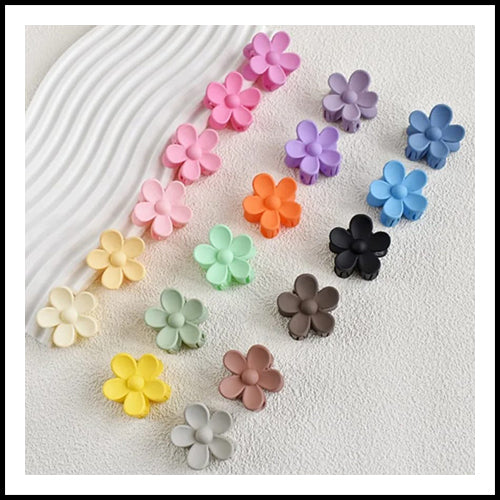 Mini flower claw clips multi coloured