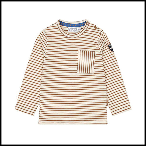 Boys Long Sleeve Carmel Striped Top 18mth