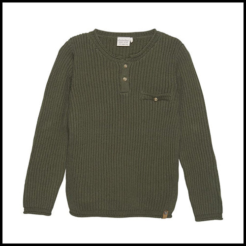 Boys Ribbed Olive Green Sweater 2T