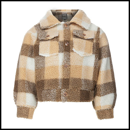 Girls Plaid Sherpa Jacket 3T