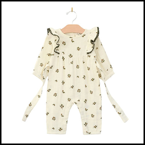 Muslin Long Sleeve Olive Tree Romper 12-18mth