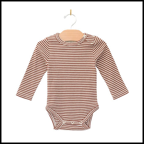 Organic Bodysuit Rust Stripe 6-9mth