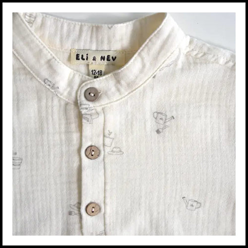 Eli&Nev Boys Long Sleeve Muslin Garden Shirt 4-5 years