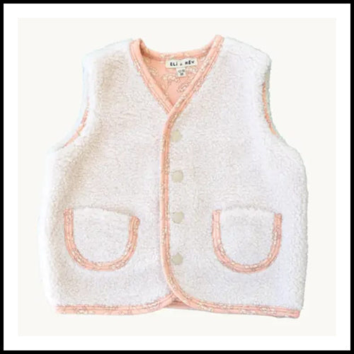 Eli &Nev Girls Sherpa Vest W/ Floral Lining 2-3 years