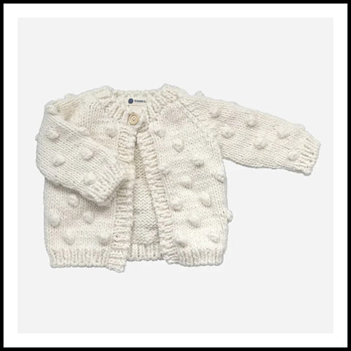 Blueberry Hill Cream Popcorn Cardigan 4-6y