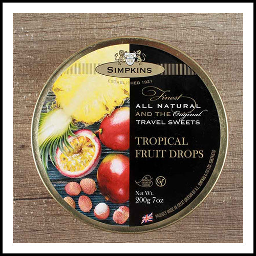 Simpkins Tropical Fruit Drops Travel Sweets 200g