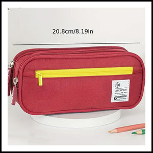 Large Capacity Pencil Case - Red