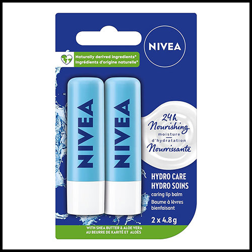 Nivea Hydro Care Lip Balm 2x4.8g