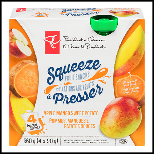 President's Choice Apple Mango Sweet Potato Squeeze Pouch 90g x 4ct