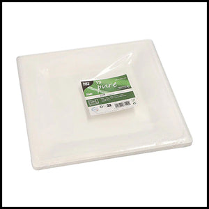 Papstar White Square Paper Plates 26x26cm 12pk