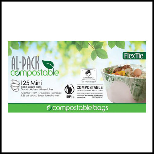 Al-Pack Compostable Mini Food Waste Bags 125ct