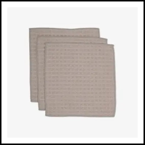 Geometry Taupe Waffle Washcloth Set