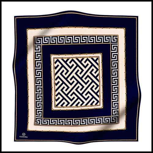 Vissona Basitilik Navy Scarf 90cm Scarf