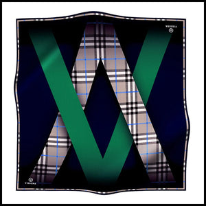 Vissona Emblem Plaid Khaki 90cm Scarf