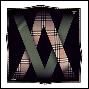 Vissona Emblem Plaid Khaki 90cm Scarf